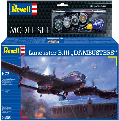 Revell Model Set 64295 Avro Lancaster B.III Dambusters 1:72 Scale Unbuilt/Unpainted Plastic Model Kit with Accessories