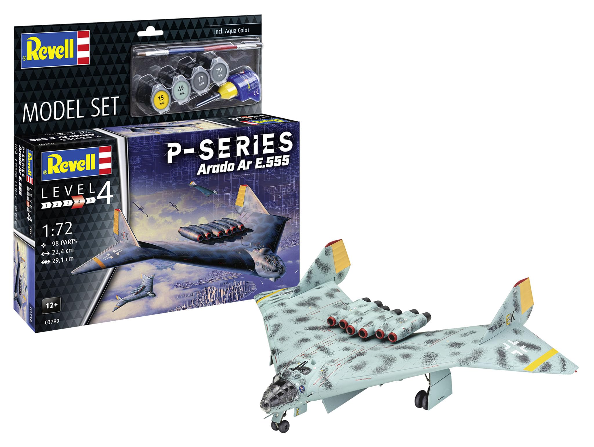 Revell 63790 Model Set Arado Ar E.555 - P-Series 1:72 Scale Unbuilt/Unpainted Plastic Model Kit with Accessories