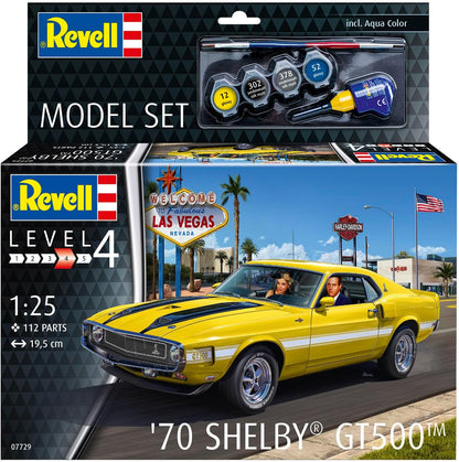 Revell Model Set 67729 70 Shelby Mustang GT500 1:25 Scale Unbuilt/Unpainted Plastic Model Kit With Accessories