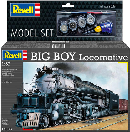 Revell Model Set 62165 Big Boy Locomotive 1:87 Scale Unbuilt/Unpainted Plastic Model Kit with Accessories