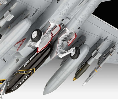 Revell Model Set 63834 F/A-18F Super Hornet 1:72 Scale Unbuilt/Unpainted Plastic Model Kit with Contacta Professional Glue, Paintbrush & Selected Aqua Color Paints