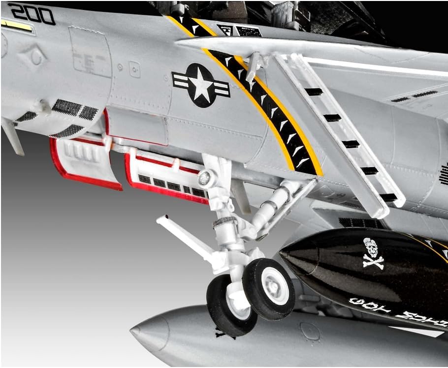 Revell Model Set 63834 F/A-18F Super Hornet 1:72 Scale Unbuilt/Unpainted Plastic Model Kit with Contacta Professional Glue, Paintbrush & Selected Aqua Color Paints
