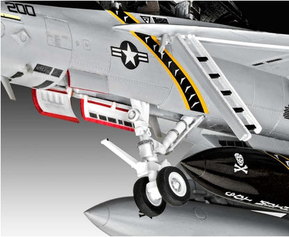 Revell Model Set 63834 F/A-18F Super Hornet 1:72 Scale Unbuilt/Unpainted Plastic Model Kit with Contacta Professional Glue, Paintbrush & Selected Aqua Color Paints