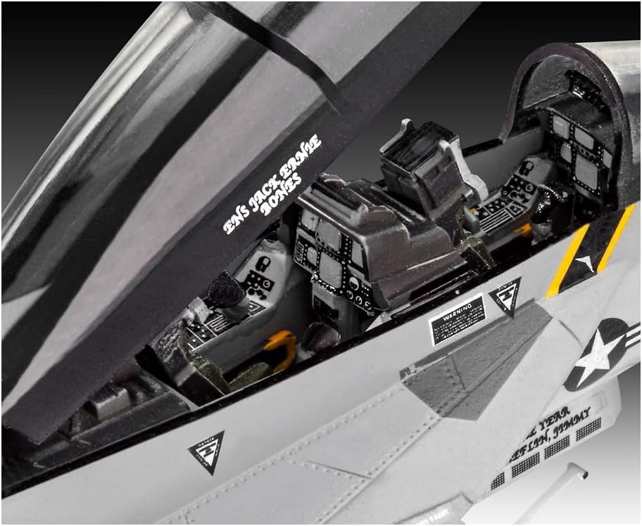 Revell Model Set 63834 F/A-18F Super Hornet 1:72 Scale Unbuilt/Unpainted Plastic Model Kit with Contacta Professional Glue, Paintbrush & Selected Aqua Color Paints