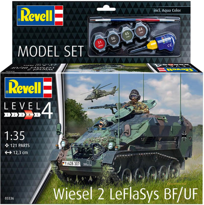 Revell Model Set 63336 Wiesel 2 LeFlaSys BF/UF 1:35 Scale Unbuilt/Unpainted Plastic Model Kit with Accessories