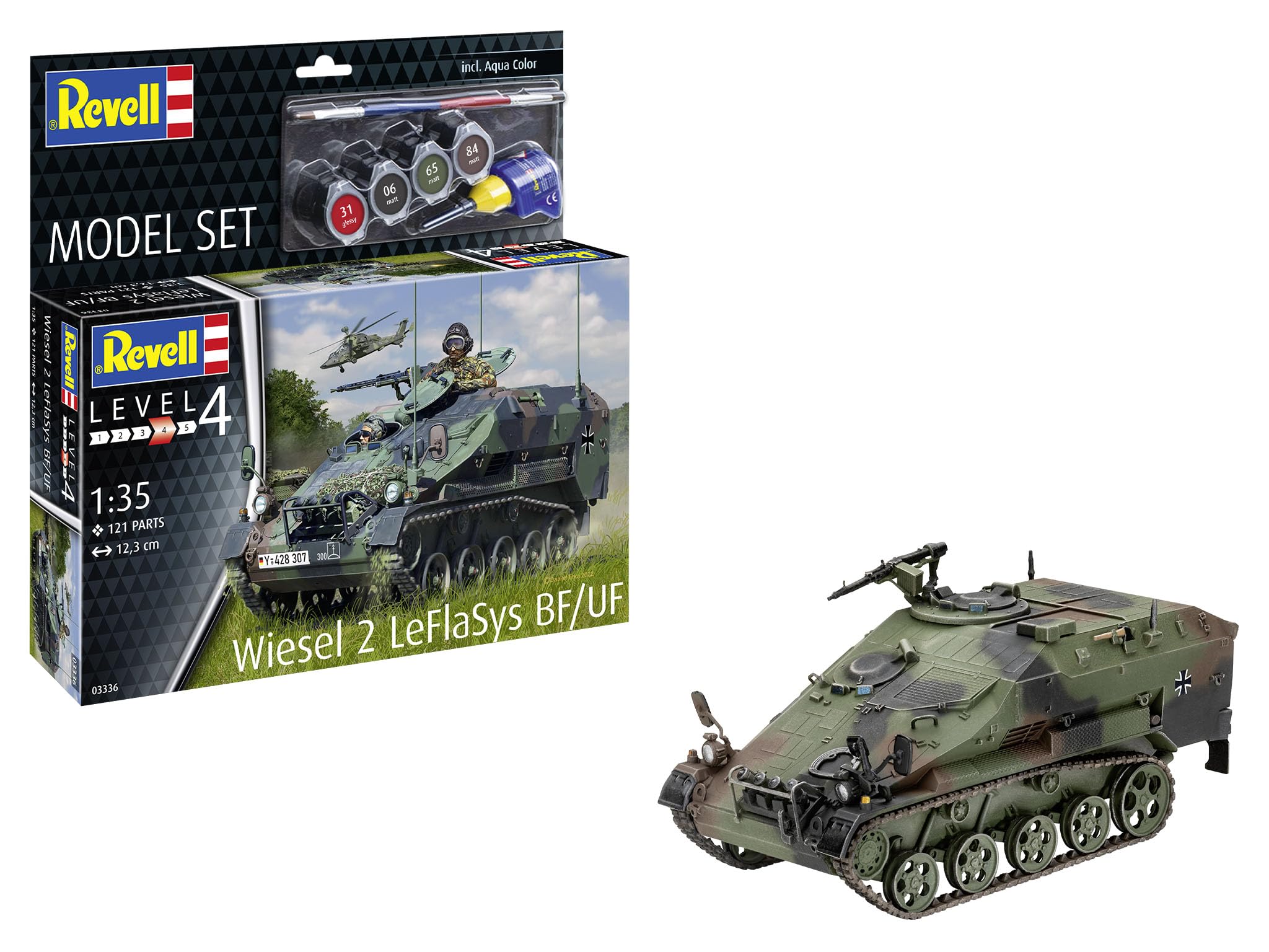 Revell Model Set 63336 Wiesel 2 LeFlaSys BF/UF 1:35 Scale Unbuilt/Unpainted Plastic Model Kit with Accessories