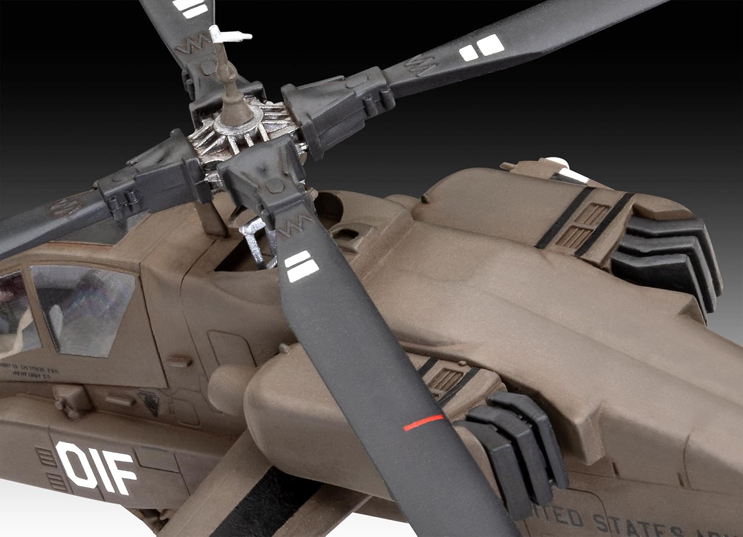 Revell 63824 1:144-Modellsatz AH-64A Apache Army originalgetreuer Modellbausatz für Fortgeschrittene, unlackiert
