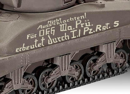 Revell Model Set 63290 Sherman Tank M4A1 1:72 Scale Unbuilt/Unpainted Plastic Model Kit With Accessories