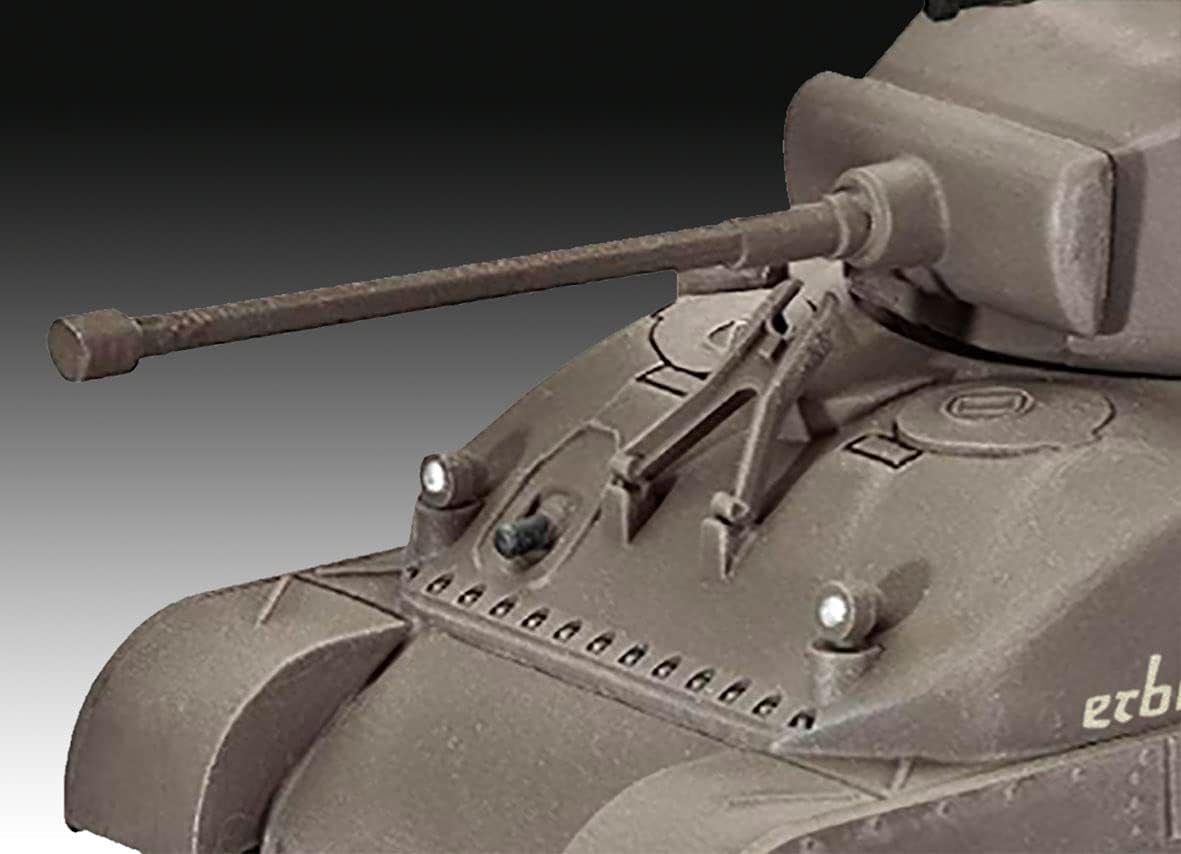 Revell Model Set 63290 Sherman Tank M4A1 1:72 Scale Unbuilt/Unpainted Plastic Model Kit With Accessories