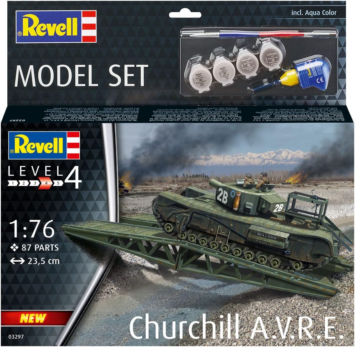 Revell 63297 Churchill originalgetreuer Modellbausatz, Aqua