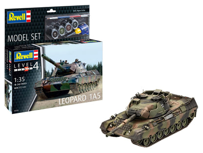 Revell Model Set 63320 Leopard Tank 1A5 1:35 Scale Unbuilt/Unpainted Plastic Model Kit With Accessories
