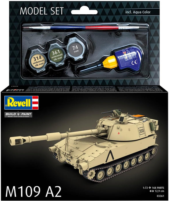 Revell 63361 Model Set M109 A2 1:72 Scale Unbuilt/Unpainted Plastic Model Kit with Accessories