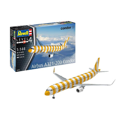 Revell Model Set 63788 Airbus A321-200 Condor 1:144 Scale Unbuilt/Unpainted Plastic Model Kit with Accessories