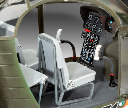 Revell Model Set 63804 Alouette II 1:32 Scale Unbuilt/Unpainted Plastic Model Kit with Contacta Professional Glue, Paintbrush & Selected Aqua Color Paints
