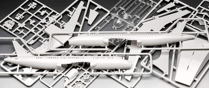 Revell Model Set 63942 Airbus A320neo Lufthansa "New Livery" 1:144 Scale Unbuilt/Unpainted Plastic Model Kit with Contacta Professional Glue, Paintbrush & Selected Aqua Color Paints