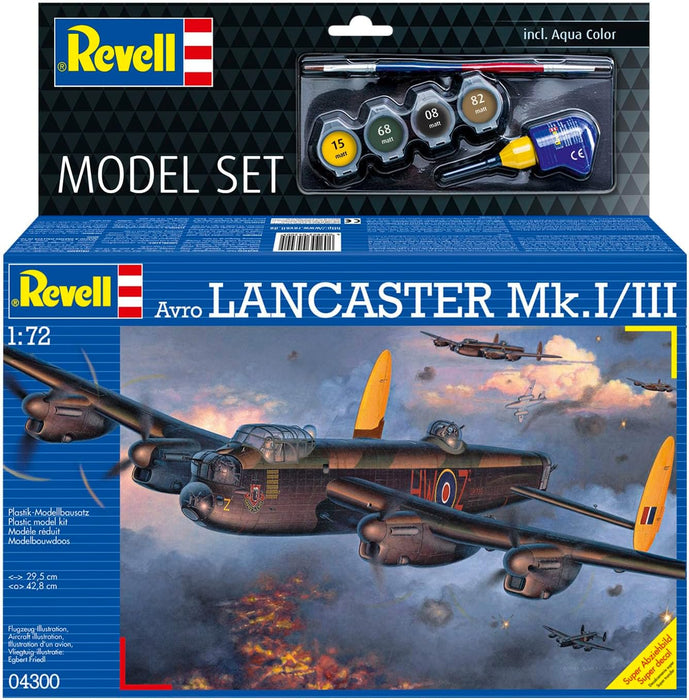 Revell Model Set 64300 Avro Lancaster Mk.I/III 1:72 Scale Unbuilt/Unpainted Plastic Model Kit With Accessories
