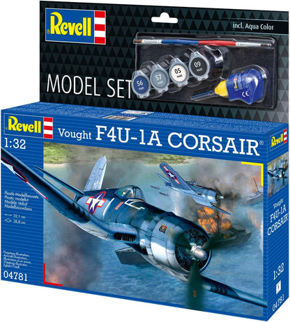 Revell Model Set 64781 Vought F4U-1A Corsair 1:32 Scale Unbuilt/Unpainted Plastic Model Kit with Accessories