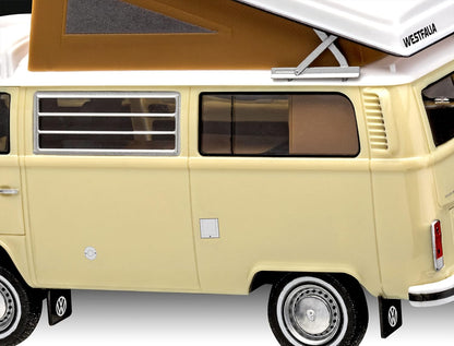 Revell Easy-Click Model Set 67676 VW T2 Camper 1:24 Scale Unbuilt/Unpainted/Click-Together (Non-Glue) Plastic Model Kit with Paintbrush & Selected Aqua Color Paints