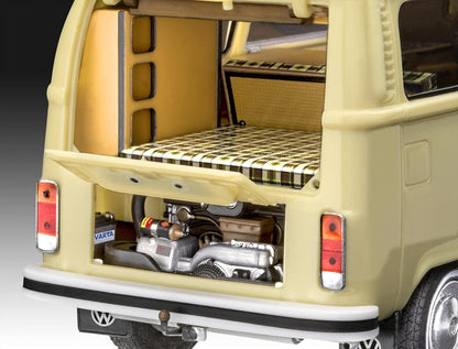 Revell Easy-Click Model Set 67676 VW T2 Camper 1:24 Scale Unbuilt/Unpainted/Click-Together (Non-Glue) Plastic Model Kit with Paintbrush & Selected Aqua Color Paints