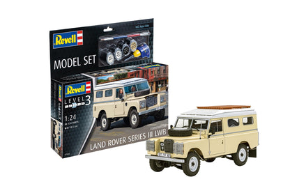 Revell Modellbausatz I Land Rover Series III LWB 109 I Maßstab 1:24 I Level 3 Bausatz I Teileanzahl 174 I ab 10+ Jahren I Mehrteiliger Vierzylinder-Motor I Aufkleber mit verschiedenen Kennzeichen