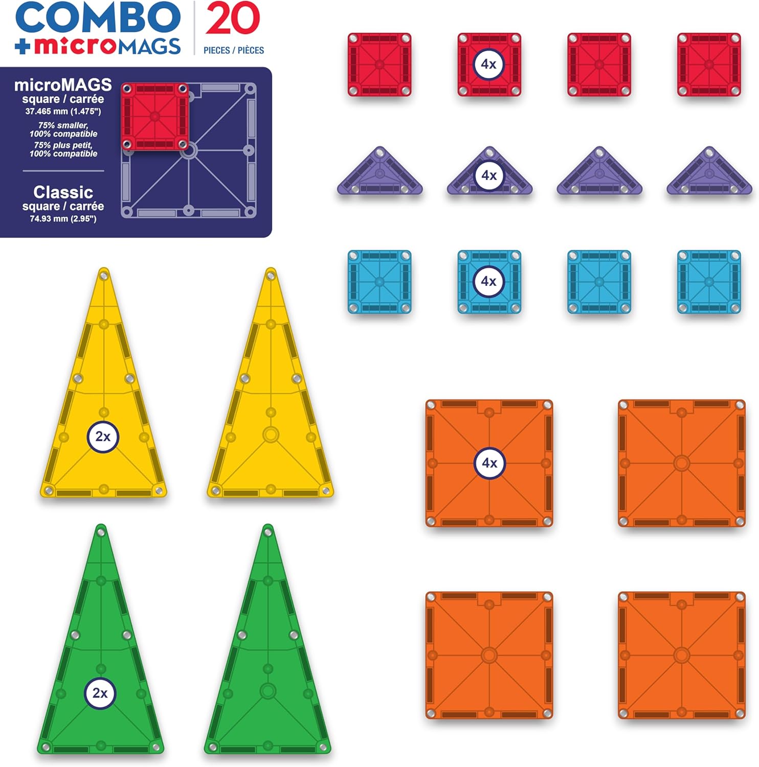 Magna-Tiles - Micromags Combo 20 Pcs (90292)