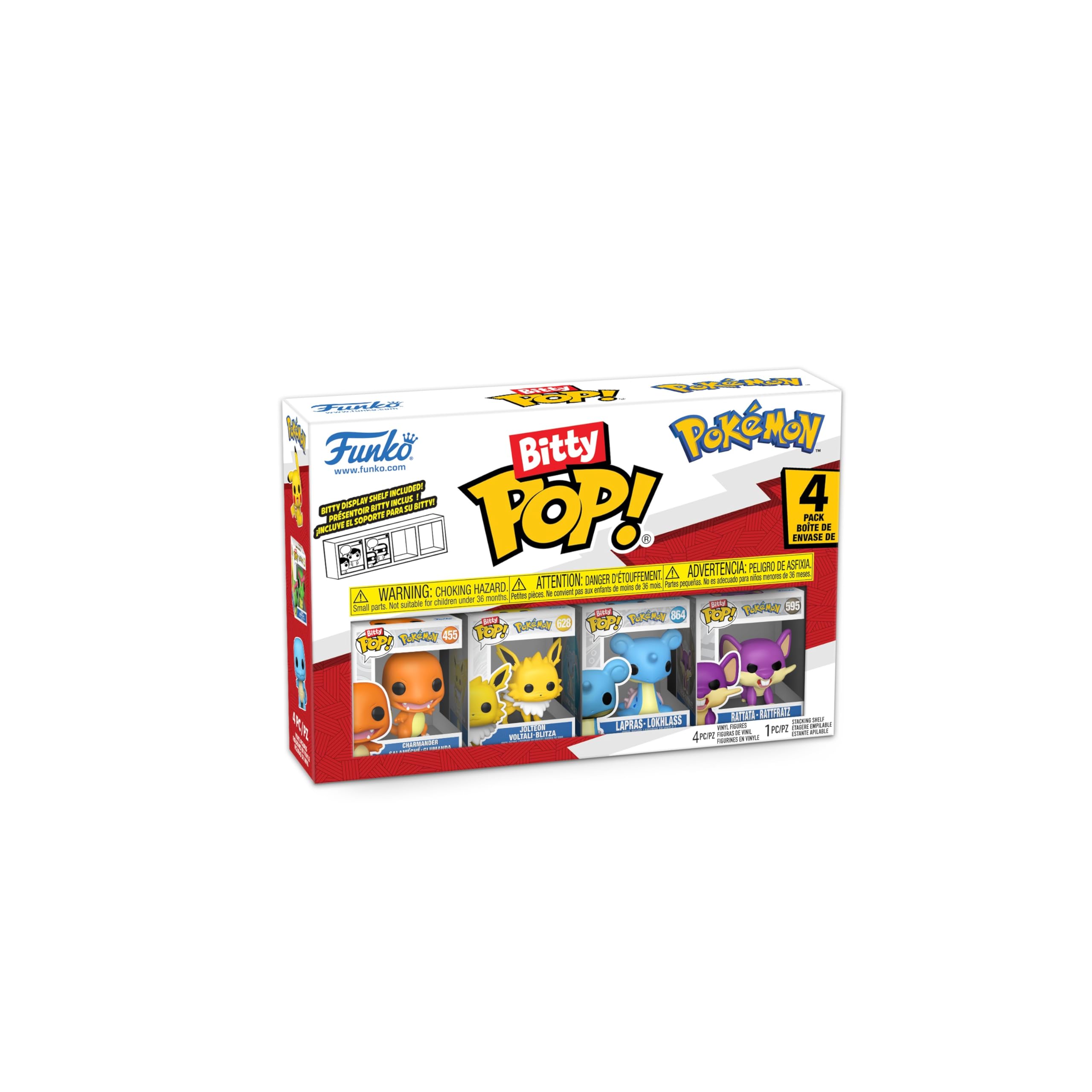 Funko Bitty Pop! Pokemon - Charmander 4PK and A Surprise Mystery Mini Figure - 0.9 Inch (2.2 Cm) Collectable - Stackable Display Shelf Included - Gift Idea - Party Bags Stocking - Cake Topper