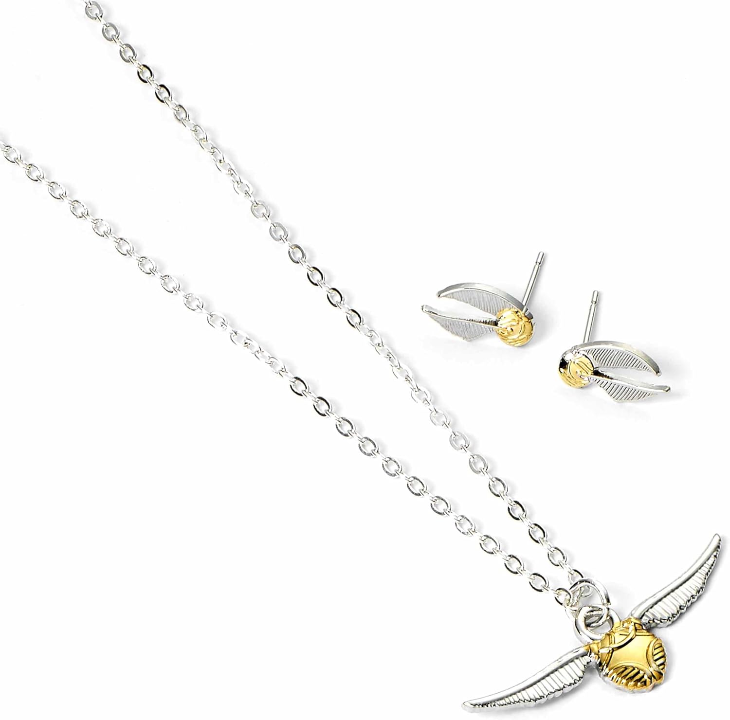 Harry Potter Golden Snitch Necklace And Earrings Gift Set