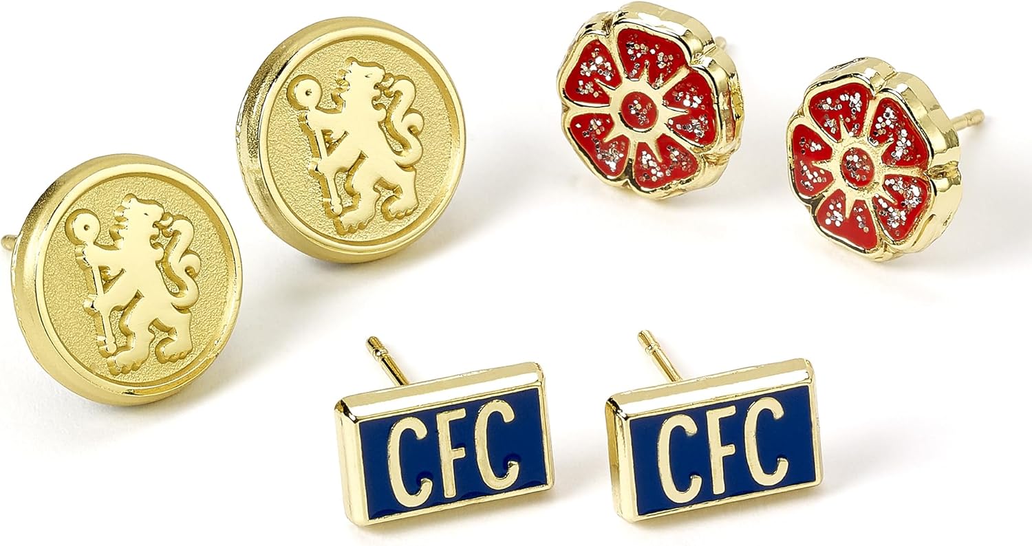 Football Club - Chelsea Set Of 3 Stud Earrings