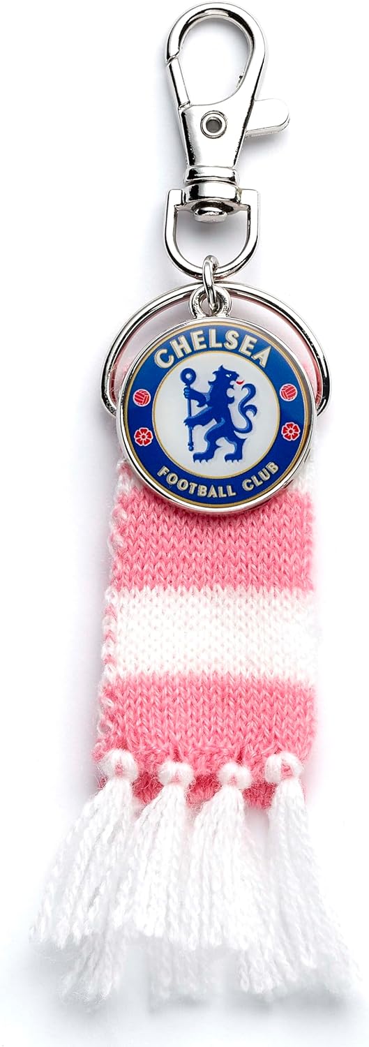 Football Club - Chelsea Pink Stripe Scarf And Crest Backpack Hanger