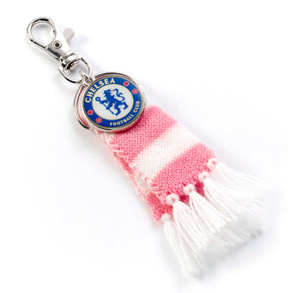 Football Club - Chelsea Pink Stripe Scarf And Crest Backpack Hanger