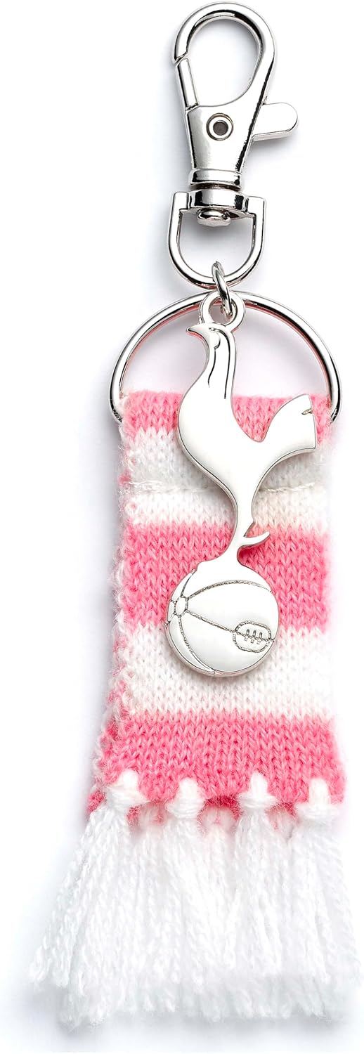 Football Club - Tottenham Hotspur Pink Stripe Scarf And Cockerel Backpack Hanger