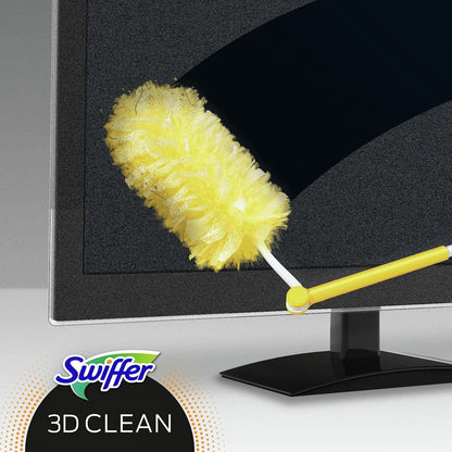 Swiffer 3D Clean Piumini Catturapolvere, 5 Piumini Duster, Migliaia Di Morbide Fibre Cattura Polvere E Sporco, Raggiunge I Punti Più Difficili Della Casa, Ottimo Per I Peli Di Animali, Maxi Formato