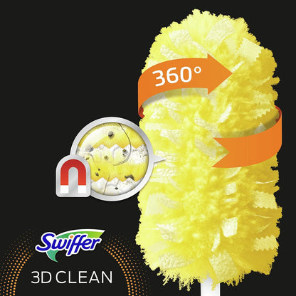 Swiffer 3D Clean Piumini Catturapolvere, 5 Piumini Duster, Migliaia Di Morbide Fibre Cattura Polvere E Sporco, Raggiunge I Punti Più Difficili Della Casa, Ottimo Per I Peli Di Animali, Maxi Formato