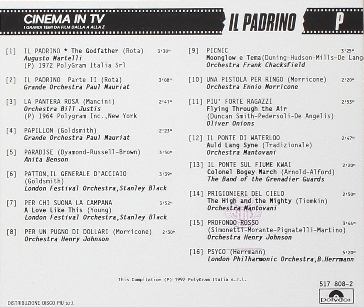 Cinema In Tv Il Padrino (Orchestra