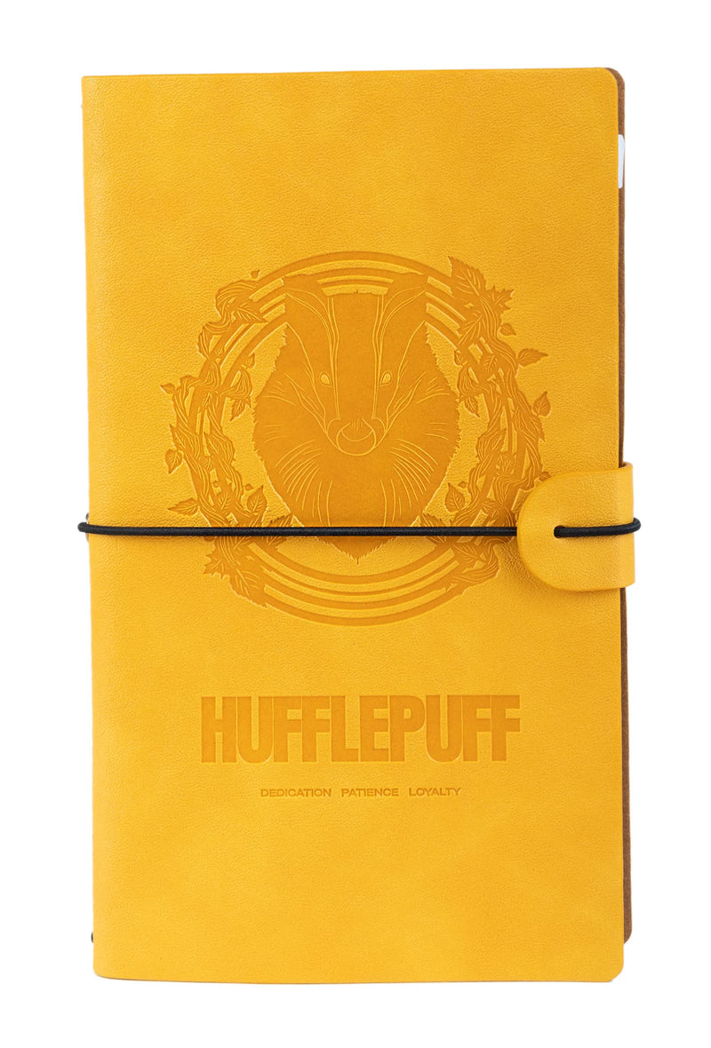 Grupo Erik Reisetagebuch zum Selberschreiben Harry Potter Hogwarts Hufflepuff Bullet Journal Dotted Notizbuch Leder (synthetisch) Tagebuch für Erwachsene Kinder Notizbuch Klein Notizbuch Gepunktet