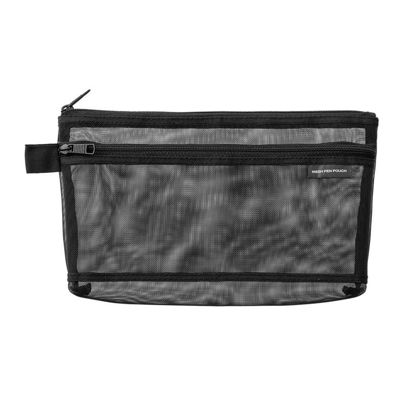 DESIGNPHIL Midori 41832006 Pen Case, Mesh Pen Pouch, Black A