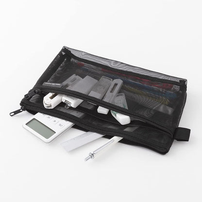 DESIGNPHIL Midori 41832006 Pen Case, Mesh Pen Pouch, Black A