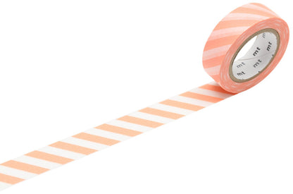 mt Masking Tape 1P"Stripe Salmon Pink" Washi Masking Tape - Salmon Pink