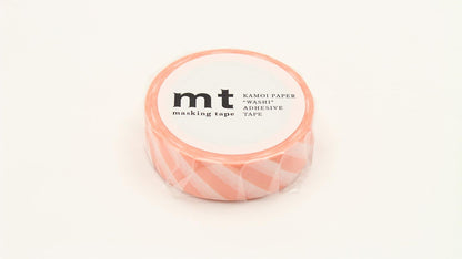 mt Masking Tape 1P"Stripe Salmon Pink" Washi Masking Tape - Salmon Pink