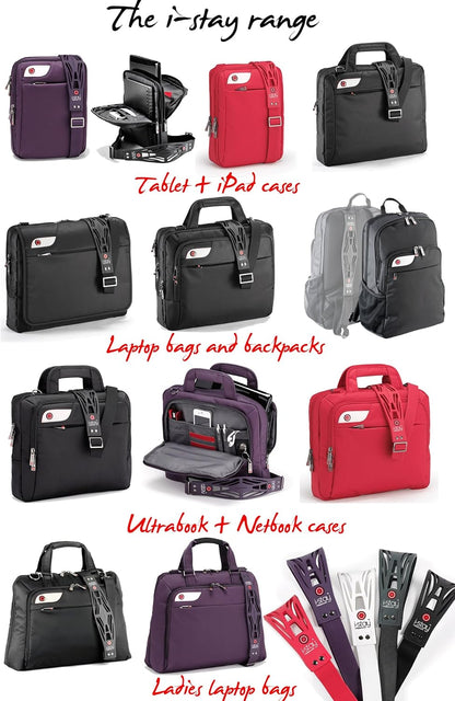 i-stay Ladies 15.6 – 16 inch Laptop Bag with Non-slip Shoulder Strap – Black