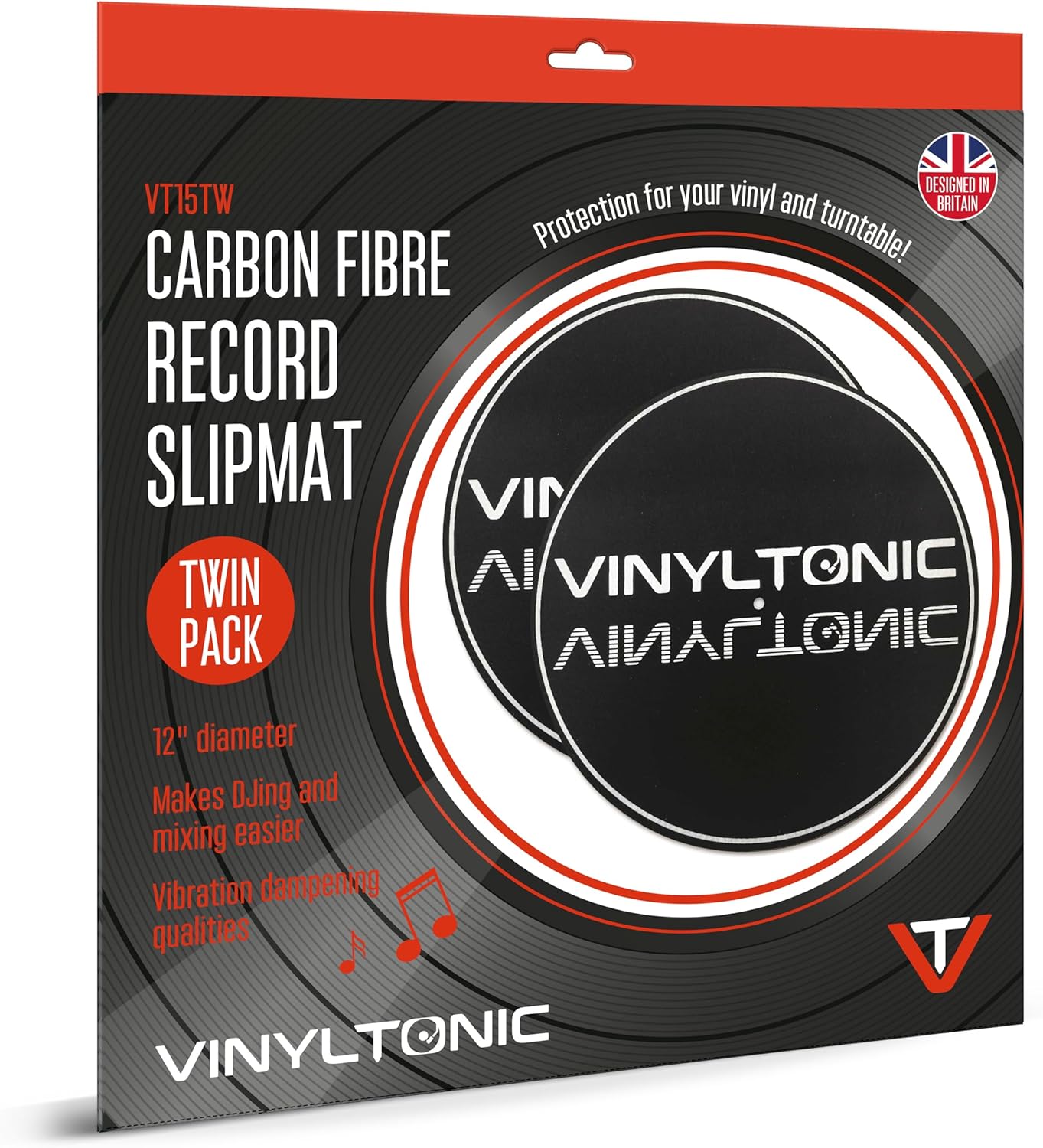 Vinyl Tonic Carbon Twin Fibre Record Slipmat