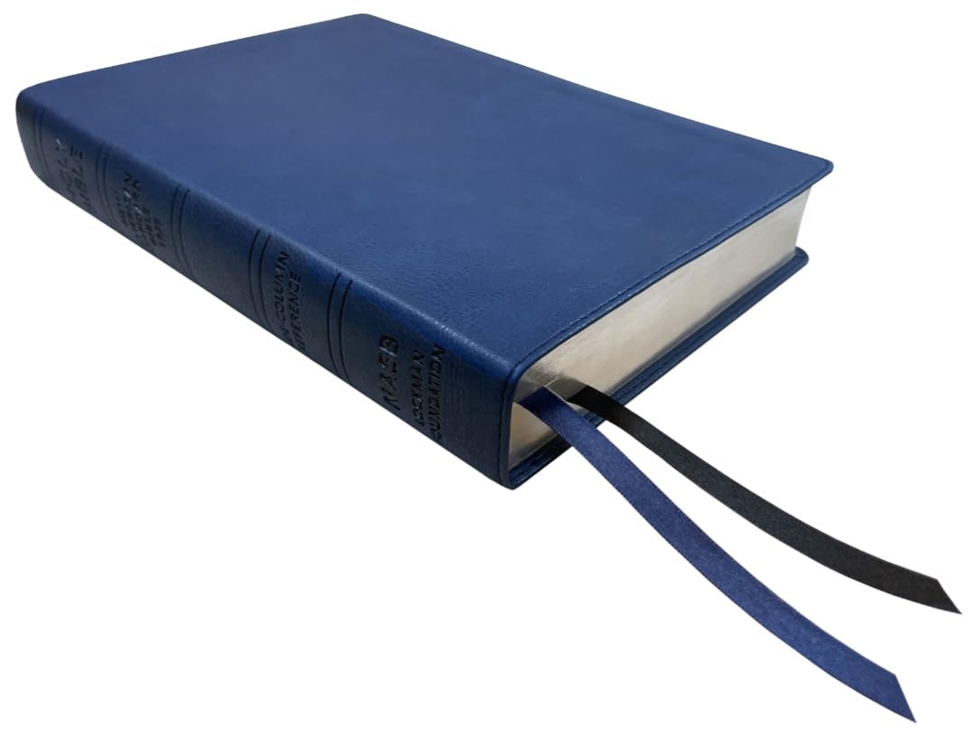 NASB 1995 Side-Column Reference Bible, Blue, Leathertex