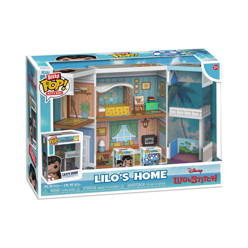 Funko Bitty Pop! Bitty Boxes: Lilo & Stitch - Lilo's Home Playset with 2-0.9 Inch Tiny Mini Figures - Disney: Lilo & Stitch - Collectible Display Case with Interior Scene and Storage