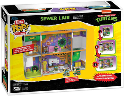 Funko Bitty Pop! Bitty Boxes: Teenage Mutant Ninja Turtles - Sewer Home Playset with 2-0.9 Inch Tiny Mini Figures - TMNT - Collectible Display Case with Interior Scene and Storage - Gift Idea