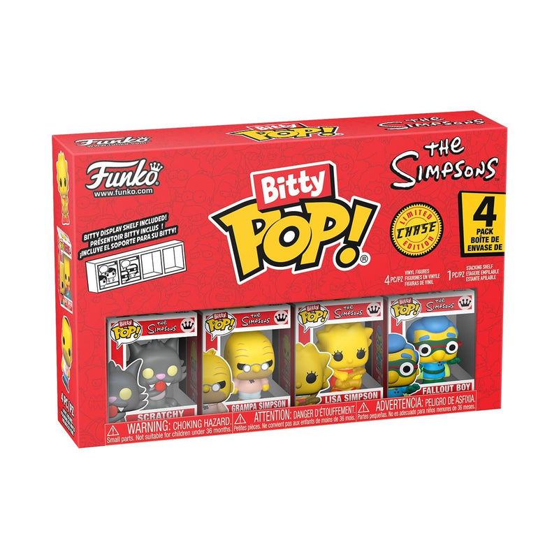 Funko Bitty Pop! the Simpsons - Scratchy - 4PK and A Surprise Mystery Mini Figure - 0.9 Inch (2.2 Cm) Collectable - Stackable Display Shelf Included - Gift Idea - Party Bags Stocking - TV Fans
