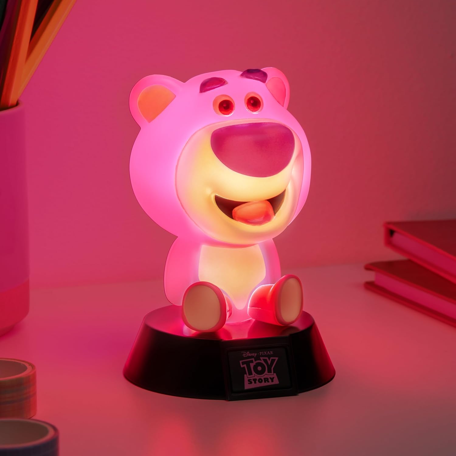 Paladone Toy Story Lotso Huggin Bear Icon Light, Officially Licensed Disney 3D Figurine LED Lamp Battery Powered Collectible for Kids and Adults, Bedrooms and Home, Movie Merchandise