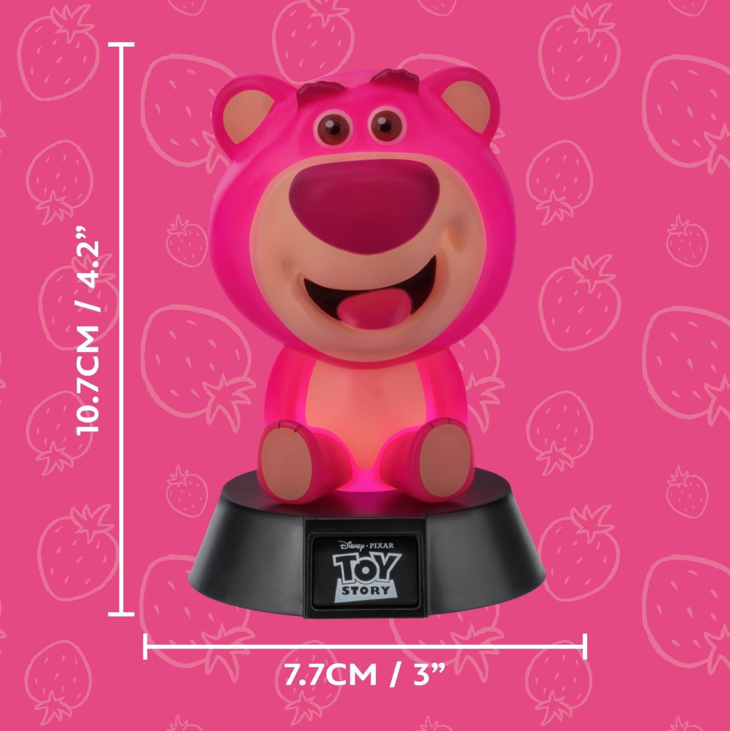 Paladone Toy Story Lotso Huggin Bear Icon Light, Officially Licensed Disney 3D Figurine LED Lamp Battery Powered Collectible for Kids and Adults, Bedrooms and Home, Movie Merchandise