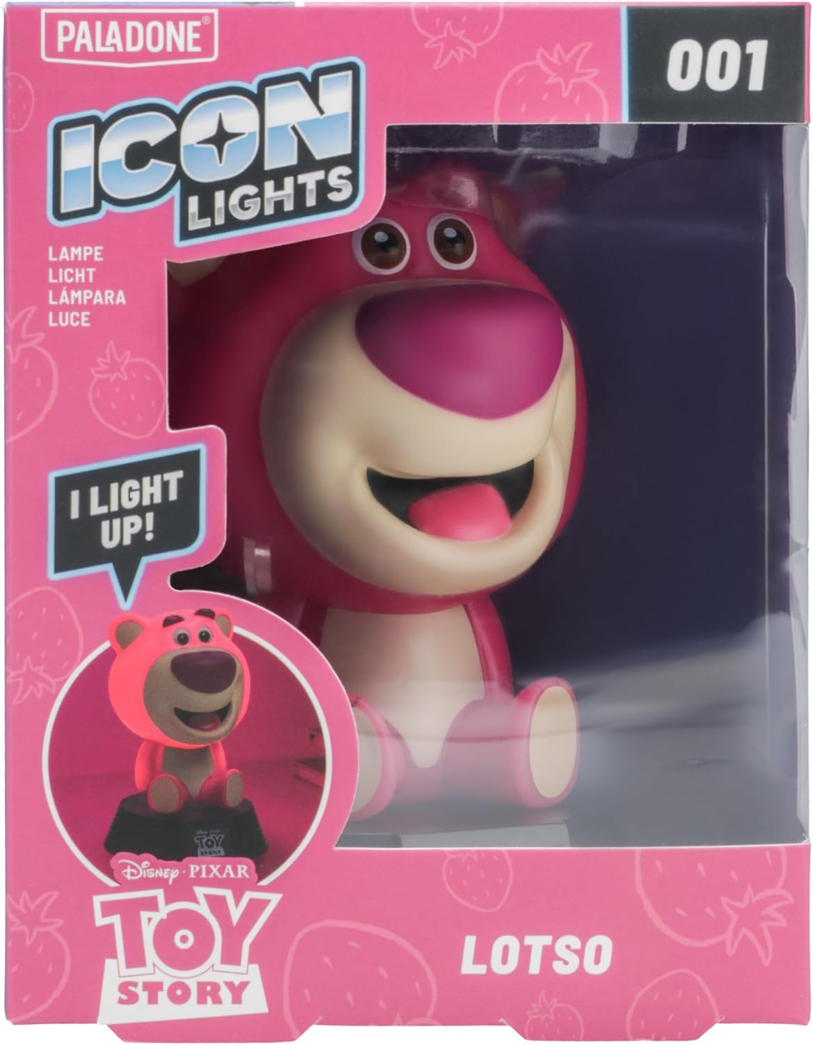 Paladone Toy Story Lotso Huggin Bear Icon Light, Officially Licensed Disney 3D Figurine LED Lamp Battery Powered Collectible for Kids and Adults, Bedrooms and Home, Movie Merchandise
