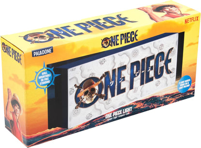 Paladone One Piece Logo Box Light, Officially Licensed Netflix Anime LED Lamp, Straw Hat Pirates Gifts for Pop Culture Fans, Battery Powered Home Décor