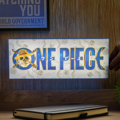 Paladone One Piece Logo Box Light, Officially Licensed Netflix Anime LED Lamp, Straw Hat Pirates Gifts for Pop Culture Fans, Battery Powered Home Décor